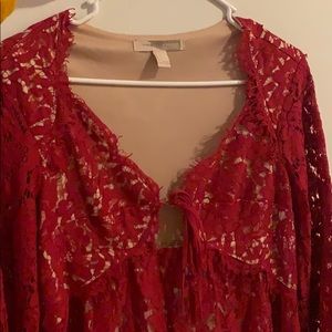 A pretty red lace dress